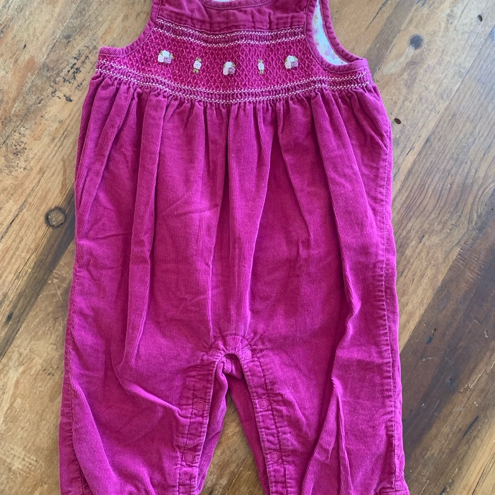 Janie and Jack overalls. Size 3-6 months. Snaps on the legs. Zipper in the back.